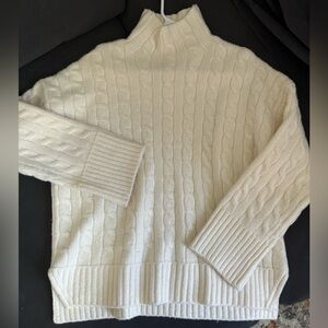Mock Neck Cable Knit Sweater